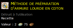 Méthode de préparation d'armure lourde en coton