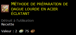 Méthode de préparation de dague lourde en acier éclatant