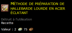 Méthode de préparation de hallebarde lourde en acier éclatant