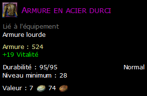 Armure en acier durci