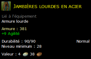 Jambières lourdes en acier