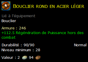 Bouclier rond en acier léger