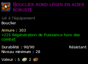 Bouclier rond léger en acier robuste