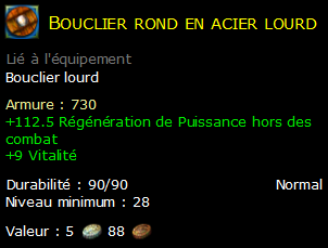 Bouclier rond en acier lourd