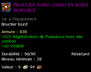 Bouclier rond lourd en acier renforcé