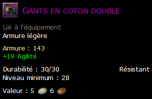 Gants en coton doublé