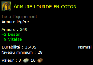 Armure lourde en coton