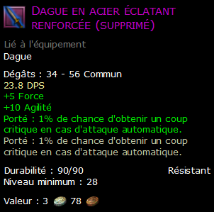 Dague en acier éclatant renforcée (supprimé)