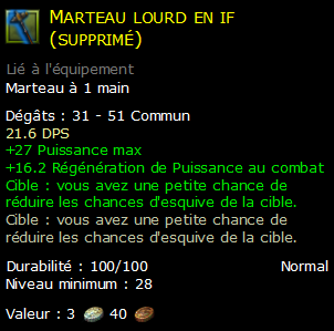 Marteau lourd en if (supprimé)