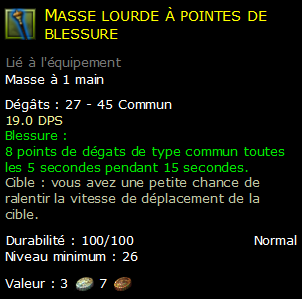 Masse lourde à pointes de blessure