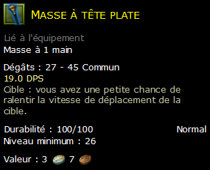 Masse à tête plate