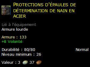 Protections d'épaules de détermination de nain en acier