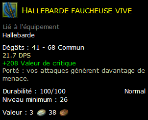 Hallebarde faucheuse vive