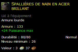 Spallières de nain en acier brillant