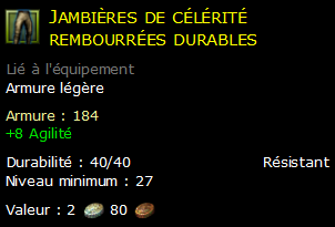 Jambières de célérité rembourrées durables