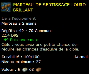 Marteau de sertissage lourd brillant