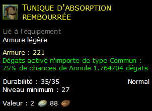 Tunique d'absorption rembourrée