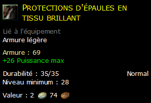 Protections d'épaules en tissu brillant