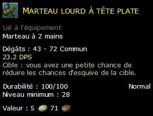 Marteau lourd à tête plate