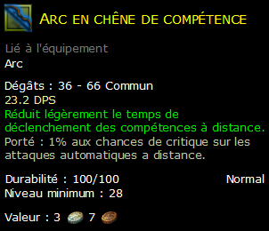 Arc en chêne de compétence