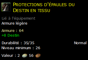 Protections d'épaules du Destin en tissu