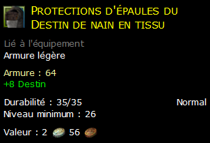 Protections d'épaules du Destin de nain en tissu