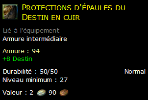 Protections d'épaules du Destin en cuir