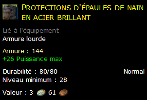 Protections d'épaules de nain en acier brillant