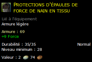 Protections d'épaules de force de nain en tissu