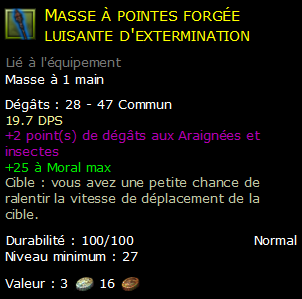 Masse à pointes forgée luisante d'extermination