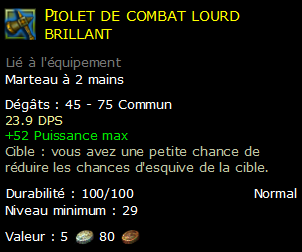 Piolet de combat lourd brillant