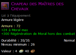 Chapeau des Maîtres des Chevaux