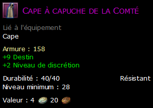 Cape à capuche de la Comté