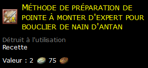 Méthode de préparation de pointe à monter d'expert pour bouclier de nain d'antan