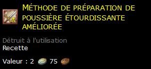 Méthode de préparation de poussière étourdissante améliorée