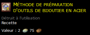 Méthode de préparation d'outils de bijoutier en acier