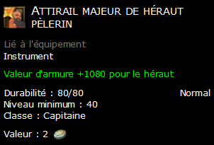 Attirail majeur de héraut pèlerin