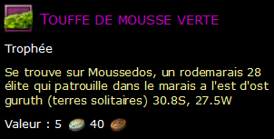 Touffe de mousse verte