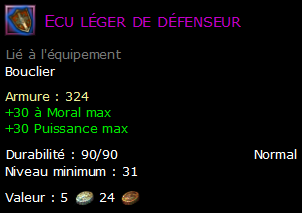 Ecu léger de défenseur