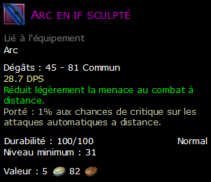 Arc en if sculpté