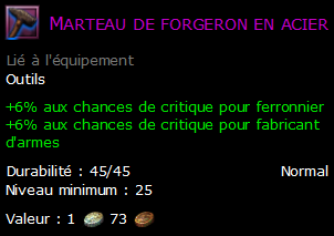 Marteau de forgeron en acier