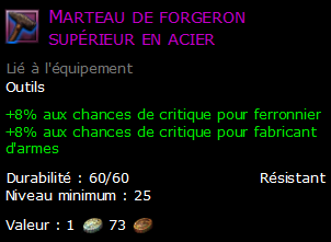 Marteau de forgeron supérieur en acier