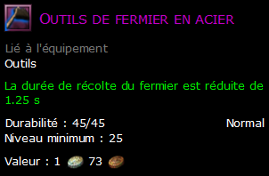 Outils de fermier en acier