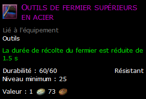 Outils de fermier supérieurs en acier