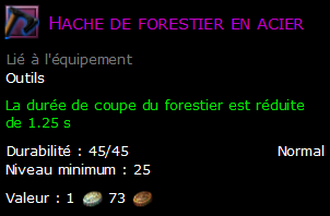 Hache de forestier en acier