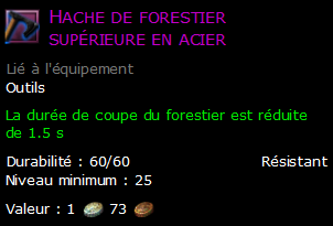 Hache de forestier supérieure en acier