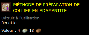 Méthode de préparation de collier en adamantite