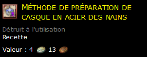 Méthode de préparation de casque en acier des nains