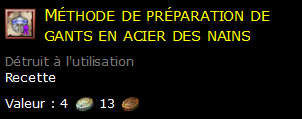 Méthode de préparation de gants en acier des nains