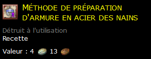 Méthode de préparation d'armure en acier des nains